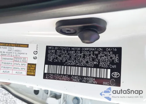 2016 Toyota Prius Two Eco from USA, damaged, VIN JTDKARFU4G3015002